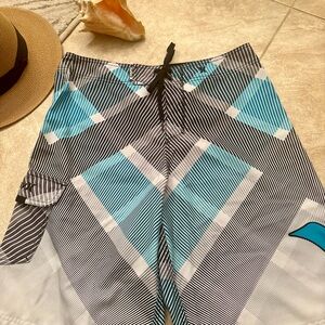 Hurley Black and Blue Striped Shorts